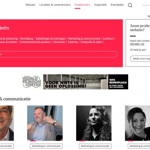 Nieuw freelancer platform in evenementenbranche