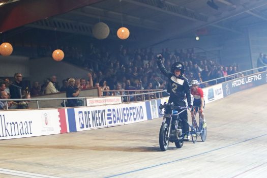 Nummers 1, 2 én 3 EK Stayeren aan de start bij Wieler 3 daagse Alkmaar