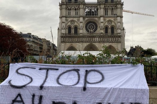 Bevolking Parijs tegen lood op Notre Dame