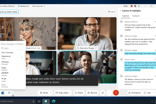 Cisco Webex-innovatie doorbreekt taalbarrières met real-time vertaling