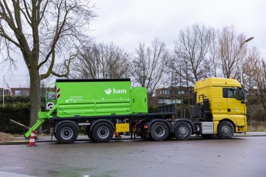 Eerste elektrische asfalt-warmhoud-container door BAM ingezet