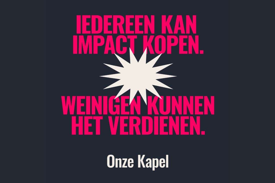 Vernieuwd Onze Kapel wordt impact agency
